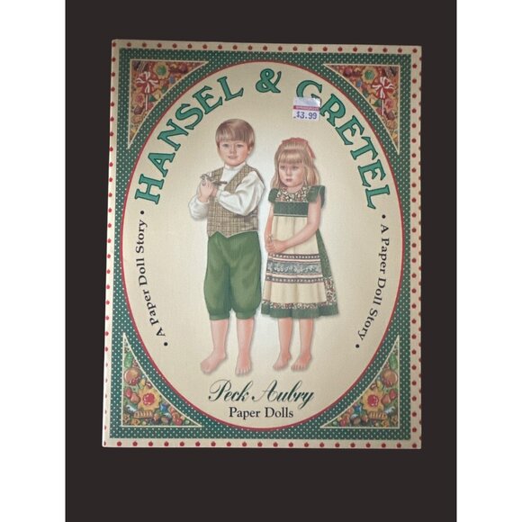 Hansel & Gretel Paper Doll  Peck Aubry 1997 3 Die-Cut Paper Dolls 8 Outfits - Picture 1 of 5